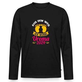 Urgroßmutter 2024 Uroma - Männer Premium Bio Langarmshirt - Schwarz - Vorne - Nico (187cm)