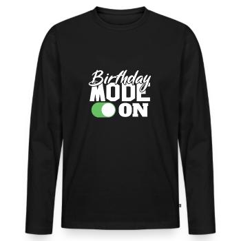 Mode anniversaire sur Fun Celebration - T-shirt manches longues Premium bio Homme - noir - Devant - Nico (187cm)