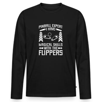 Pinball Machine Pinball Expert Have Magical Skills - Männer Premium Bio Langarmshirt - Schwarz - Vorne - Nico (187cm)