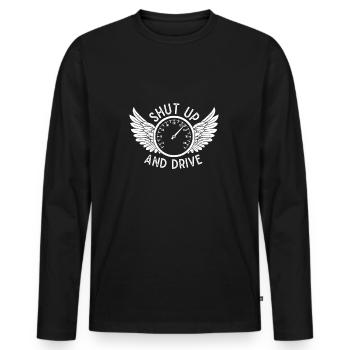 Drag Racing Shut Up And Drive Slotcars - Männer Premium Bio Langarmshirt - Schwarz - Vorne - Nico (187cm)