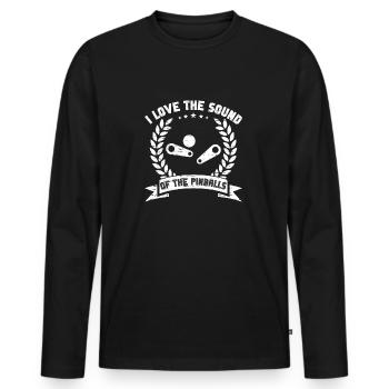 I Love The Sound Of The Pinballs Player GIft Idea - Men's Premium Organic Long Sleeve Shirt - black - Front - Nico (187cm)
