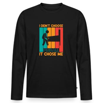 I Didn`t Choose Pinball It Choose Me Retro Pinball - Männer Premium Bio Langarmshirt - Schwarz - Vorne - Nico (187cm)