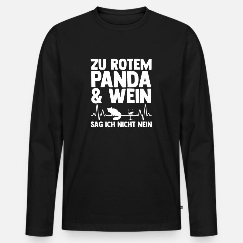 Roter Panda - Männer Premium Bio Langarmshirt - Schwarz