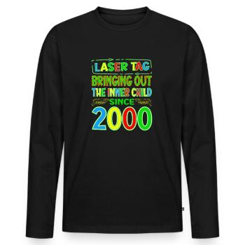 Laser Tag Bringing Out The Inner Child Years Old - Männer Premium Bio Langarmshirt - Schwarz - Vorne - Nico (187cm)