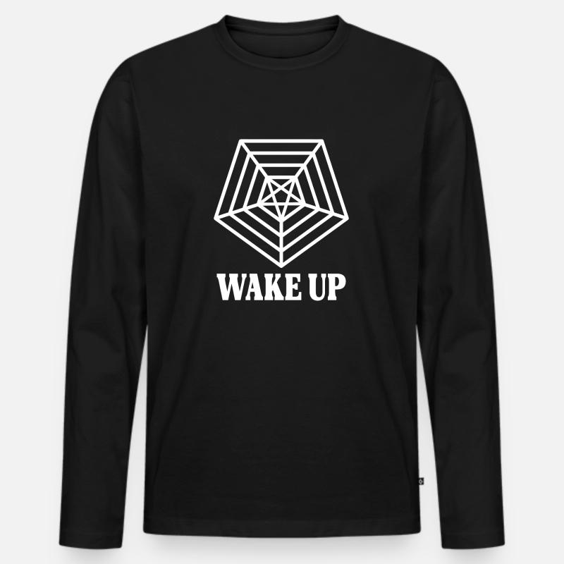 WAKE UP - Männer Premium Bio Langarmshirt - Schwarz