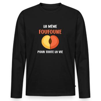 Foufoune - T-shirt manches longues Premium bio Homme - noir - Devant - Nico (187cm)