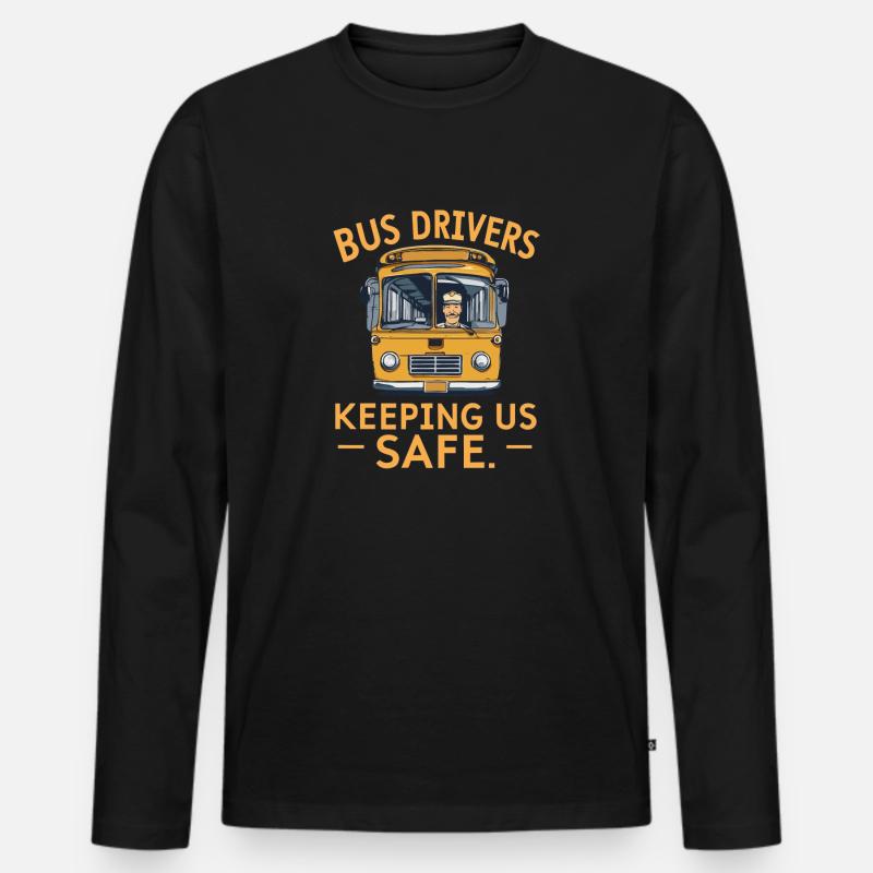BUS DRIVERS KEEPING US SAFE - Männer Premium Bio Langarmshirt - Schwarz