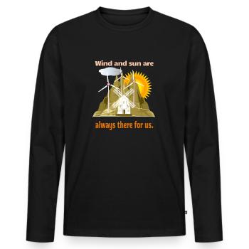 Le vent et le soleil sont là pour nous - T-shirt manches longues Premium bio Homme - noir - Devant - Nico (187cm)