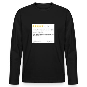 Lustige Tshirts | Lustige T-Shirts | Arbeit | fun - Männer Premium Bio Langarmshirt - Schwarz - Vorne - Nico (187cm)