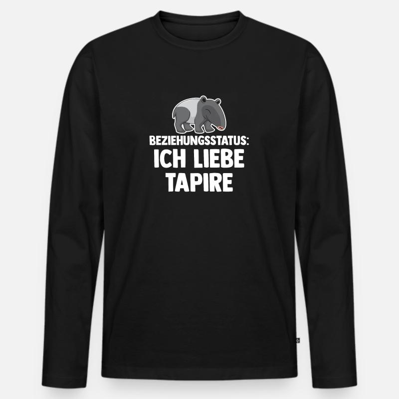 Tapir - Männer Premium Bio Langarmshirt - Schwarz