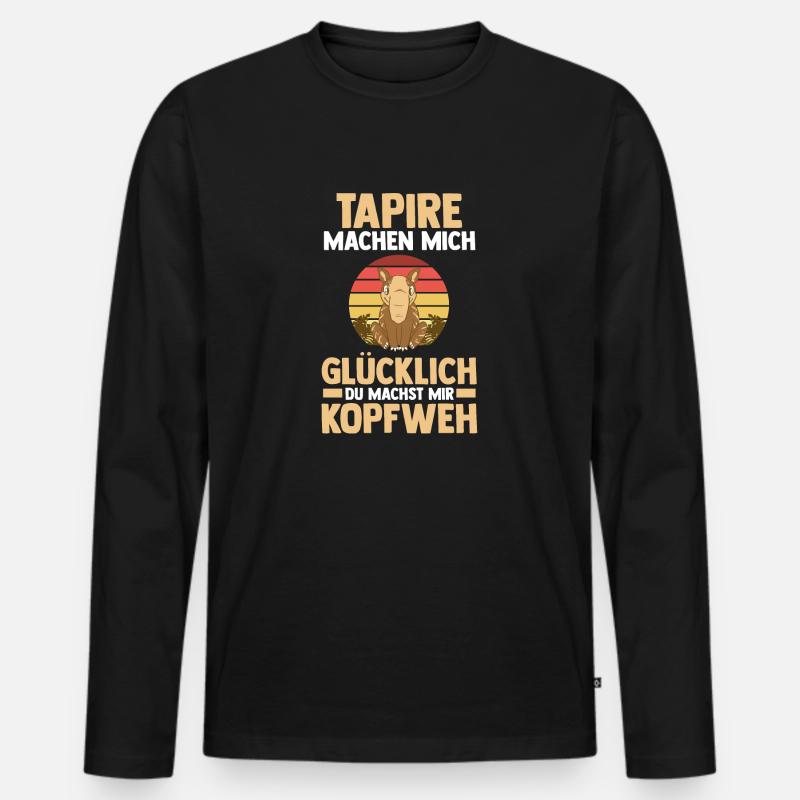Tapir - Männer Premium Bio Langarmshirt - Schwarz