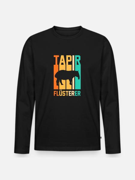 Tapir - Männer Premium Bio Langarmshirt - Schwarz