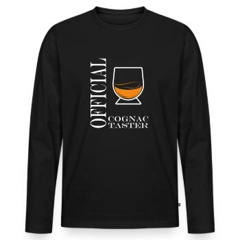 cognac taster - T-shirt manches longues Premium bio Homme - noir - Devant - Nico (187cm)