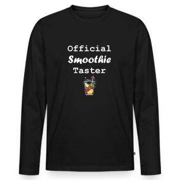 Smoothie-Vorkoster - Männer Premium Bio Langarmshirt - Schwarz - Vorne - Nico (187cm)
