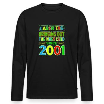 Laser Tag Bringing Out The Inner Child Years Old - Men's Premium Organic Long Sleeve Shirt - black - Front - Nico (187cm)