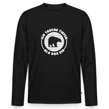 Eisbaden Tauche Tiefer Als Das Eis Lustig Geschenk - Männer Premium Bio Langarmshirt - Schwarz - Vorne - Nico (187cm)