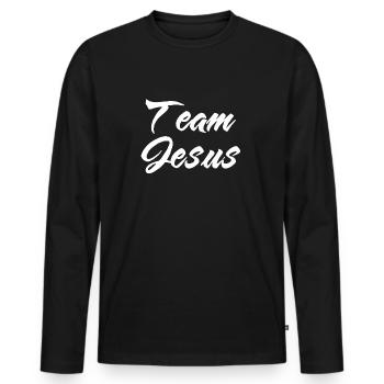 Christian Spanish Odds Spanish Groups Team Jesus - Men's Premium Organic Long Sleeve Shirt - black - Front - Nico (187cm)