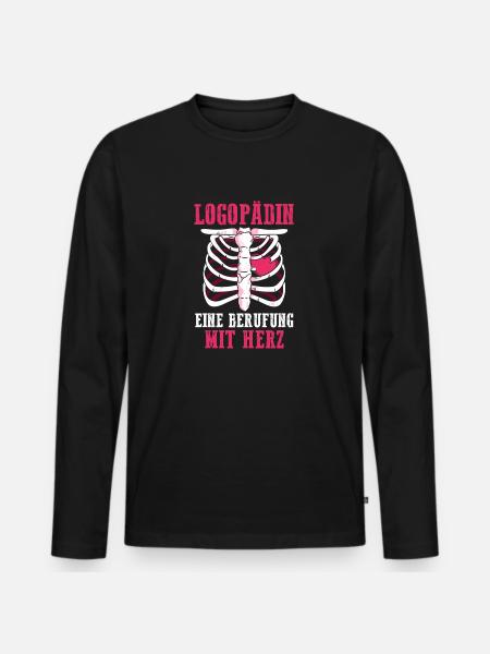 Logopädie Logopädin - Männer Premium Bio Langarmshirt - Schwarz