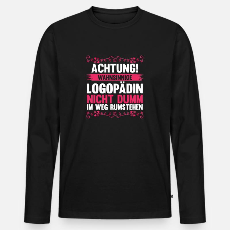 Logopädie Logopädin - Männer Premium Bio Langarmshirt - Schwarz