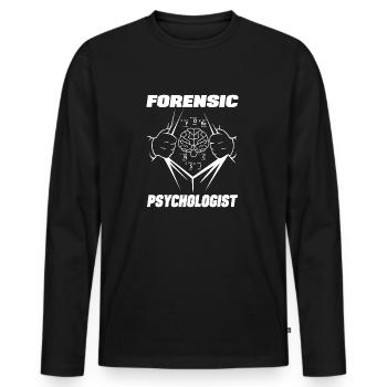 Forensic Psychologist Professional Forensic Gift - Men's Premium Organic Long Sleeve Shirt - black - Front - Nico (187cm)