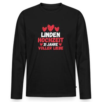 Ehe Lindenhochzeit 31 Jahre Verheiratet Hochzeitst - Männer Premium Bio Langarmshirt - Schwarz - Vorne - Nico (187cm)