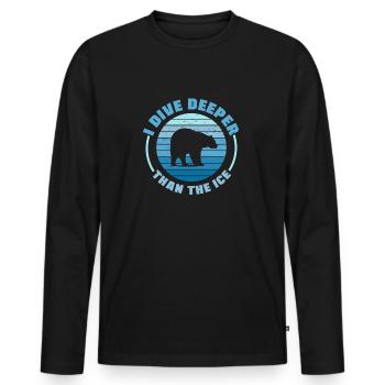 Ice Swimming I Dive Deeper Than The Ice Gift - Männer Premium Bio Langarmshirt - Schwarz - Vorne - Nico (187cm)