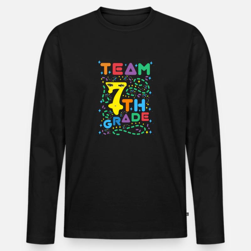 7THGrade - Seven Grade - Seven Grader - Männer Premium Bio Langarmshirt - Schwarz
