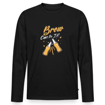Brew Can Do It! Homebrew Brewer Craft Beer - Men's Premium Organic Long Sleeve Shirt - black - Front - Nico (187cm)