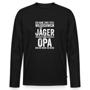 Wildschweinjäger Wildschweinjagd Keilerjagd Jäger - Männer Premium Bio Langarmshirt - Schwarz - Vorne - Nico (187cm)