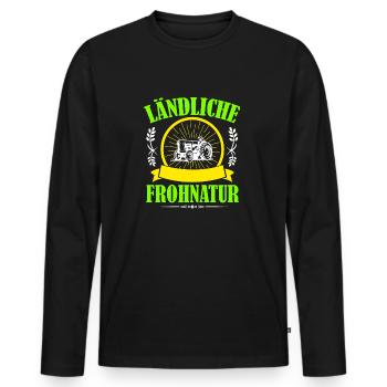 Nachwuchs Landwirt Heugabel Held Bauern - Männer Premium Bio Langarmshirt - Schwarz - Vorne - Nico (187cm)