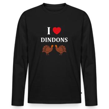 dindons - T-shirt manches longues Premium bio Homme - noir - Devant - Nico (187cm)