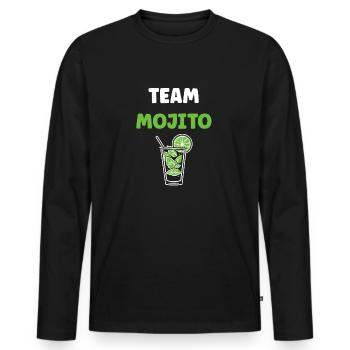 Team Mojito - T-shirt manches longues Premium bio Homme - noir - Devant - Nico (187cm)