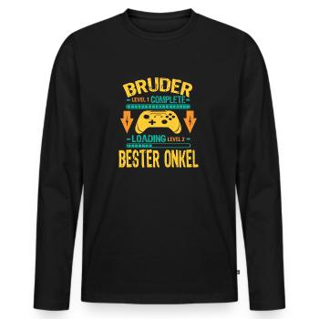 Ich Werde Onkel 2026 Laden Schwangerschaft Geburt - Männer Premium Bio Langarmshirt - Schwarz - Vorne - Nico (187cm)
