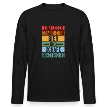Bier Schaf Schäferei Bauer Landwirt Bauernhof Scha - Männer Premium Bio Langarmshirt - Schwarz - Vorne - Nico (187cm)