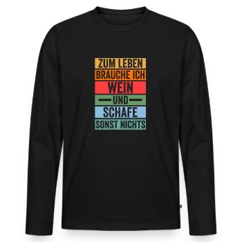 Wein Schaf Schäferei Bauer Landwirt Bauernhof Scha - Männer Premium Bio Langarmshirt - Schwarz - Vorne - Nico (187cm)