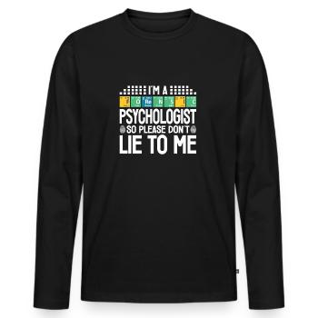 Forensic Psychologist Professional Forensic Gift - Men's Premium Organic Long Sleeve Shirt - black - Front - Nico (187cm)