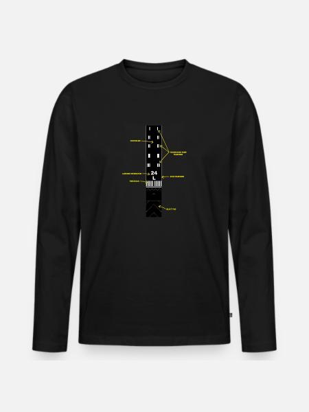 Airport Runway Markings Explained - Pilot - Men's Premium Organic Long Sleeve Shirt - black