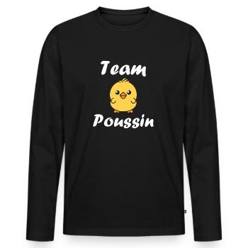 Team poussin - T-shirt manches longues Premium bio Homme - noir - Devant - Nico (187cm)