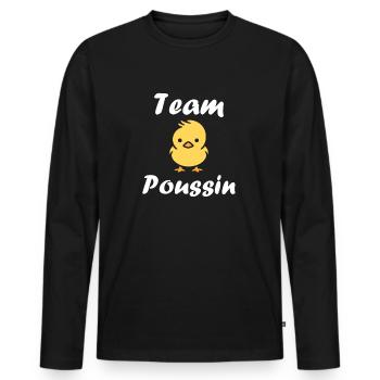 Team poussin - T-shirt manches longues Premium bio Homme - noir - Devant - Nico (187cm)