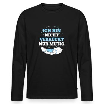 Eisbaden Nicht Verrückt Nur Mutig Lustiges - Männer Premium Bio Langarmshirt - Schwarz - Vorne - Nico (187cm)