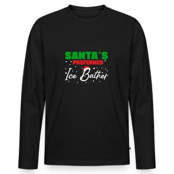 Baigneur de glace préféré à l'eau glacée et baigneur de glace - T-shirt manches longues Premium bio Homme - noir - Devant - Nico (187cm)