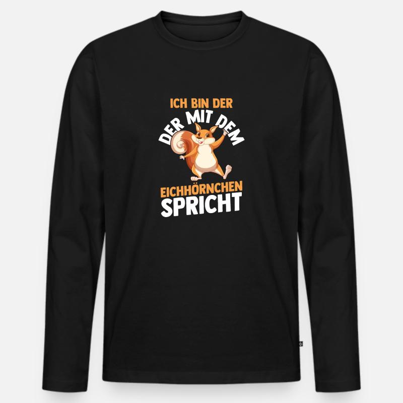 Eichhörnchen - Männer Premium Bio Langarmshirt - Schwarz