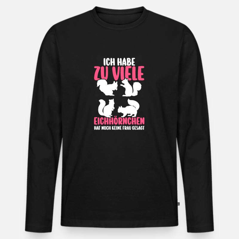 Eichhörnchen - Männer Premium Bio Langarmshirt - Schwarz