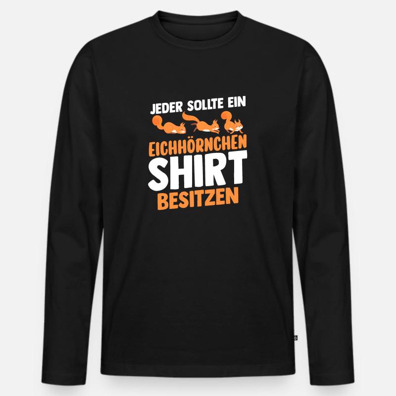 Eichhörnchen - Männer Premium Bio Langarmshirt - Schwarz