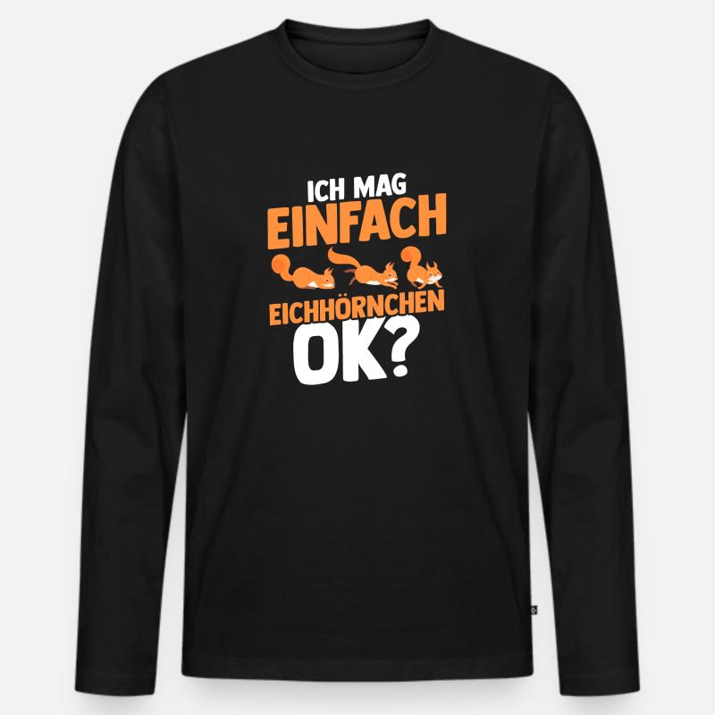 Eichhörnchen - Männer Premium Bio Langarmshirt - Schwarz