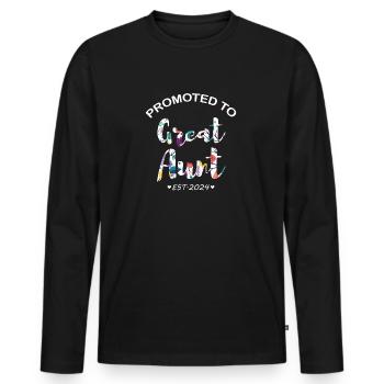 Promoted to Great Aunt Est 2024 - Men's Premium Organic Long Sleeve Shirt - black - Front - Nico (187cm)
