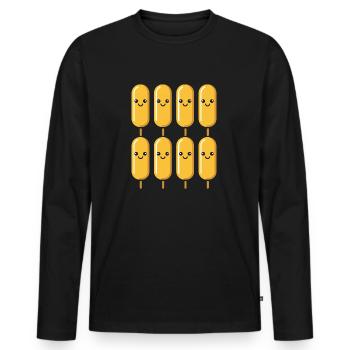 Mais Hundefutter - Männer Premium Bio Langarmshirt - Schwarz - Vorne - Nico (187cm)