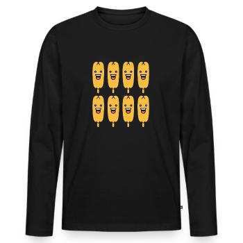 Mais Hundefutter - Männer Premium Bio Langarmshirt - Schwarz - Vorne - Nico (187cm)