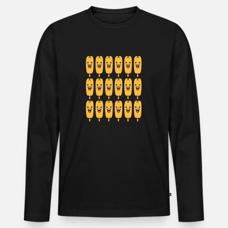 Mais Hundefutter - Männer Premium Bio Langarmshirt - Schwarz
