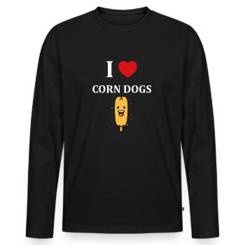 Mais Hundefutter - Männer Premium Bio Langarmshirt - Schwarz - Vorne - Nico (187cm)